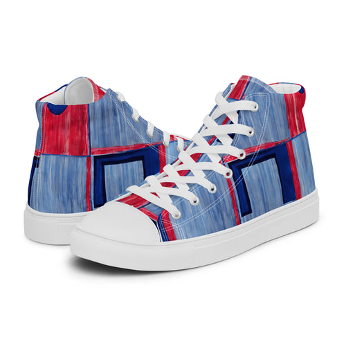 Blue Patchwork — Men's Canvas High Top · Limited Run