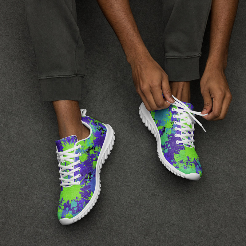 Neon Paint Splash Athletic #2 - Opposite Side | HA!LO Canvas Sneakers