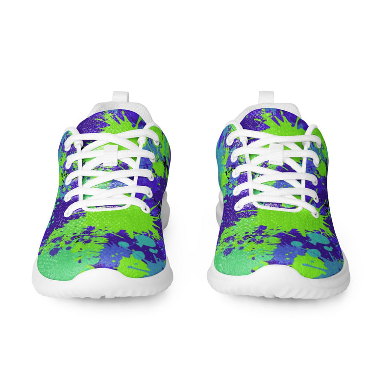 Neon Paint Splash Athletic #2 - Front View | HA!LO Canvas Sneakers