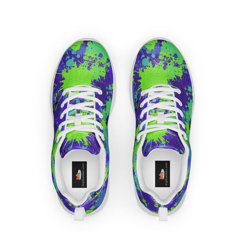 Neon Paint Splash Athletic #2 - Back View | HA!LO Canvas Sneakers