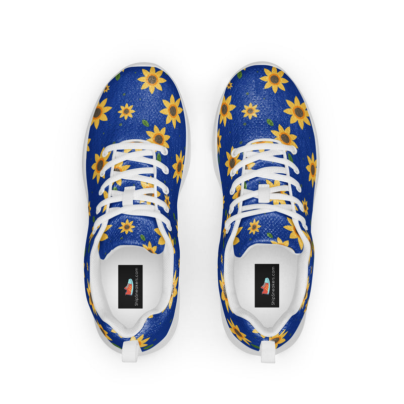 Sunflower Blue Athletic #3 - Back View | HA!LO Canvas Sneakers