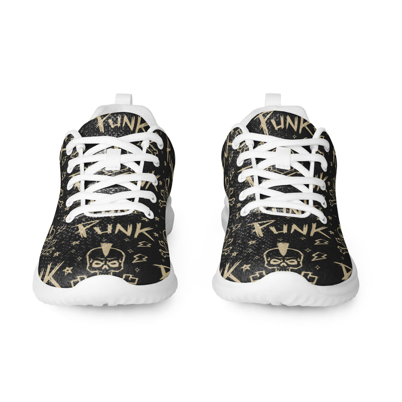 Dark Gold Ornate Athletic #5 - Front View | HA!LO Canvas Sneakers