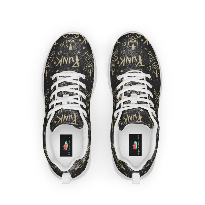 Dark Gold Ornate Athletic #5 - Back View | HA!LO Canvas Sneakers