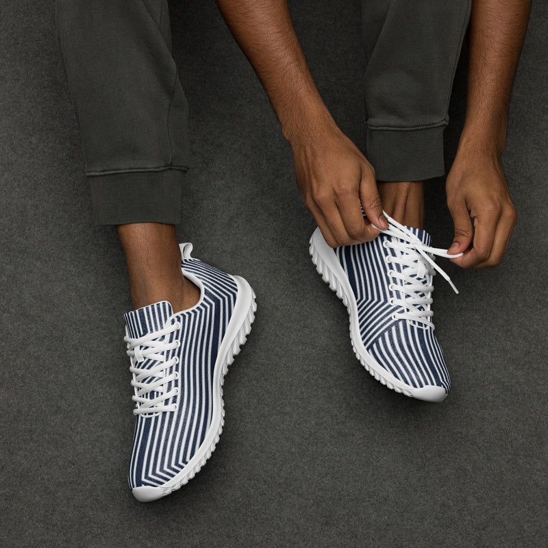 Navy Pinstripe Athletic #6 - Opposite Side | HA!LO Canvas Sneakers