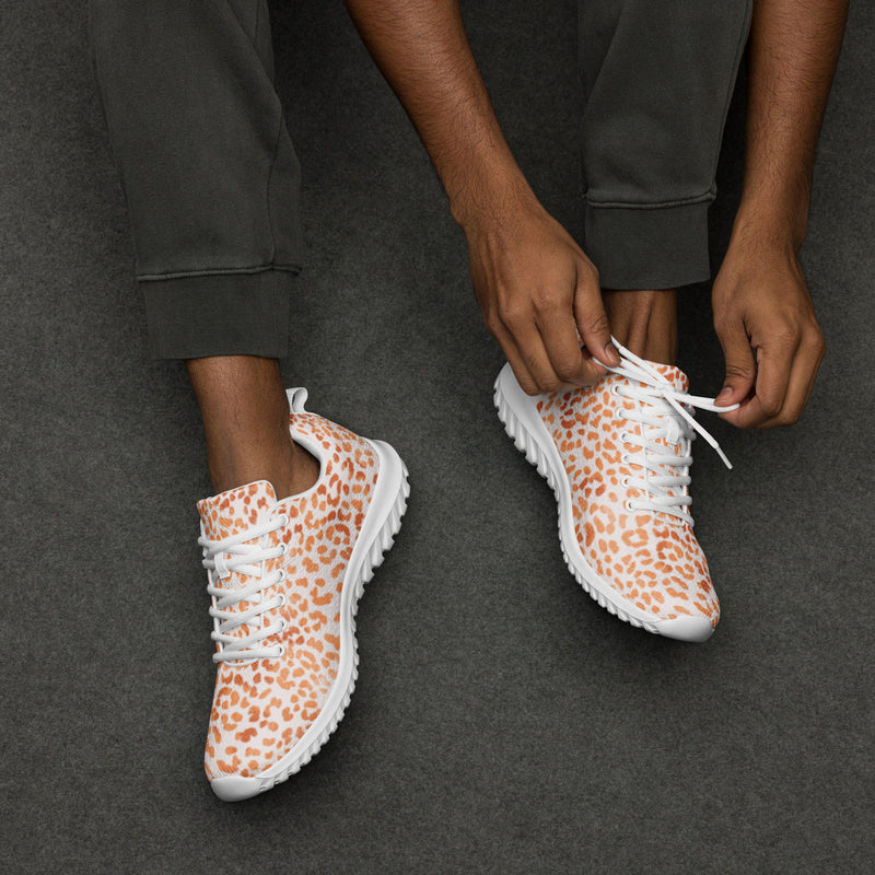 Peach Leopard Athletic #7 - Opposite Side | HA!LO Canvas Sneakers