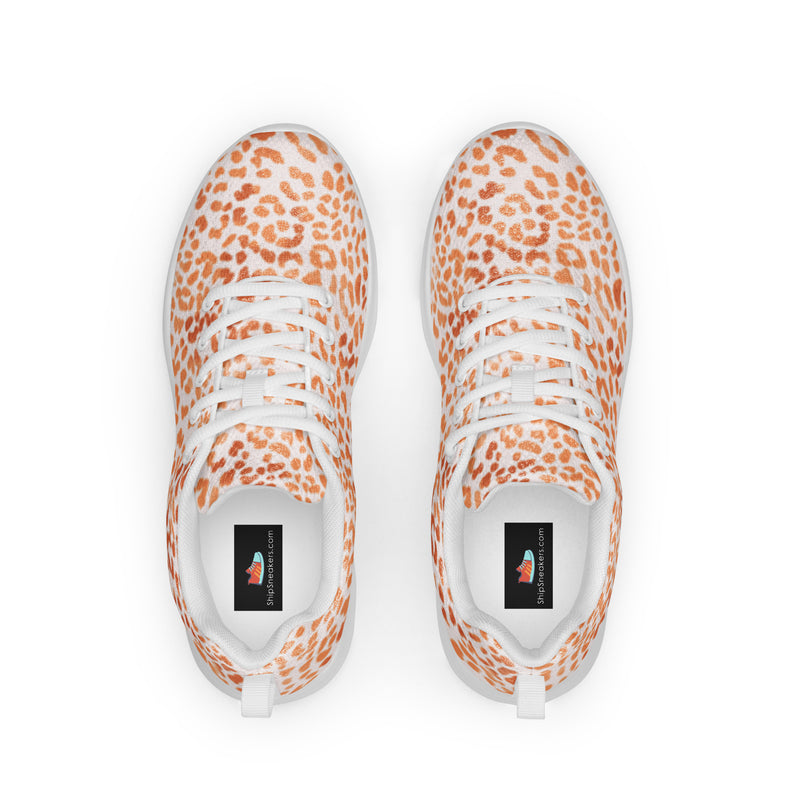 Peach Leopard Athletic #7 - Back View | HA!LO Canvas Sneakers