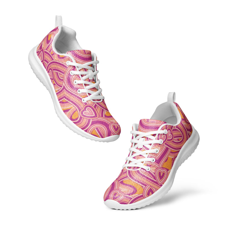 Pink Swirl Athletic #9 - Top Down View | HA!LO Canvas Sneakers