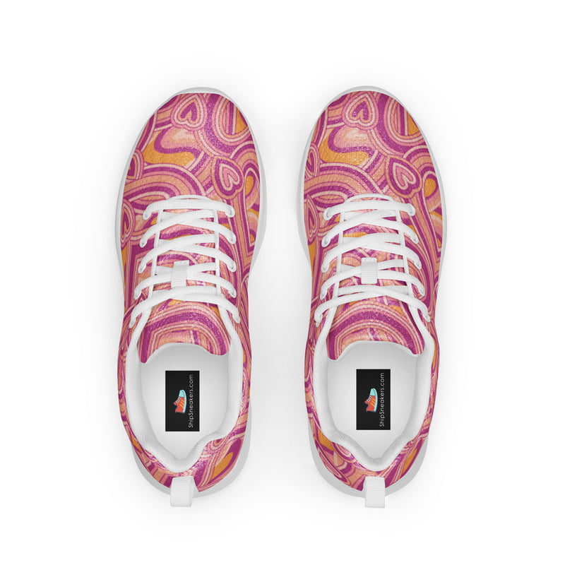 Pink Swirl Athletic #9 - Back View | HA!LO Canvas Sneakers