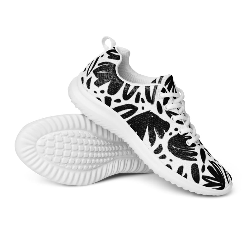 Monochrome Floral Athletic #20 - Canvas High Top Sneakers | HA!LO