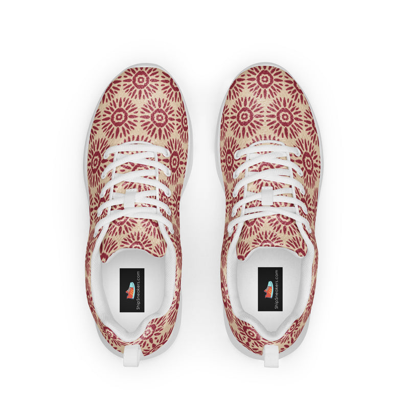 Coral Mandala Tile Athletic #24 - Back View | HA!LO Canvas Sneakers