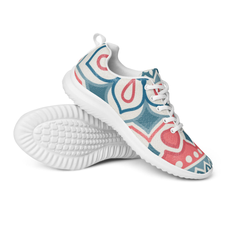 Coral Paisley Art Athletic #26 - Canvas High Top Sneakers | HA!LO