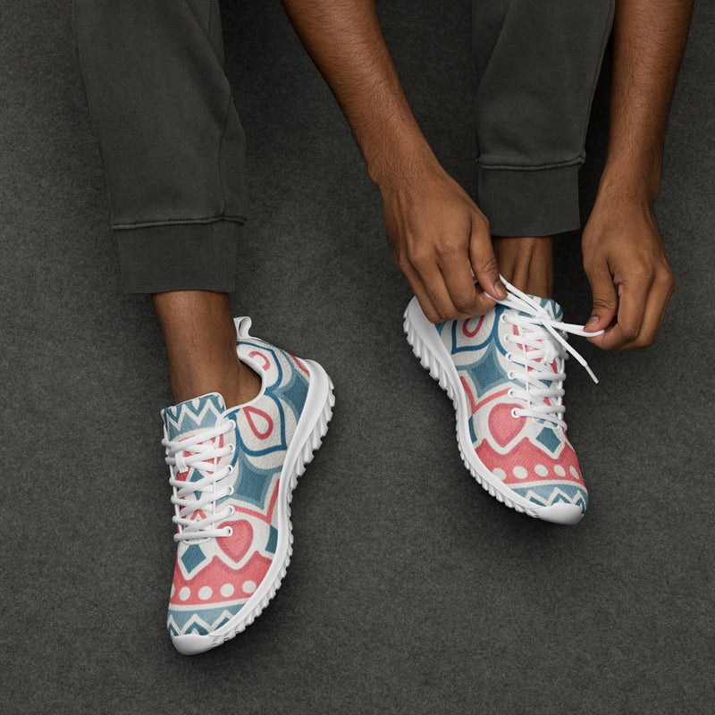 Coral Paisley Art Athletic #26 - Opposite Side | HA!LO Canvas Sneakers