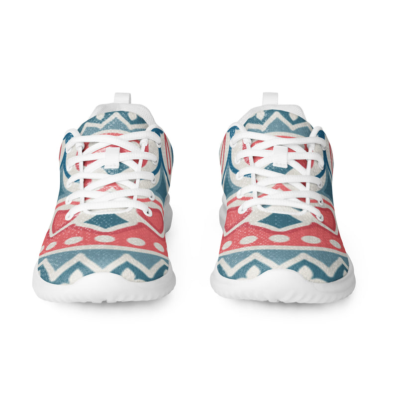 Coral Paisley Art Athletic #26 - Front View | HA!LO Canvas Sneakers