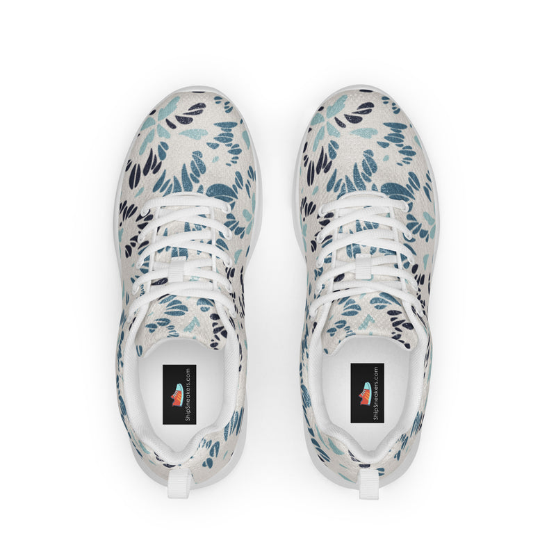 Blue Botanical Athletic #27 - Back View | HA!LO Canvas Sneakers