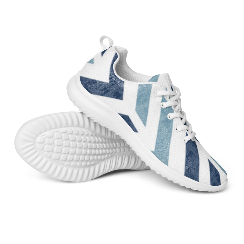 Blue Brush Stroke Athletic #29 - Canvas High Top Sneakers | HA!LO