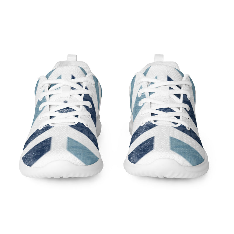 Blue Brush Stroke Athletic #29 - Front View | HA!LO Canvas Sneakers