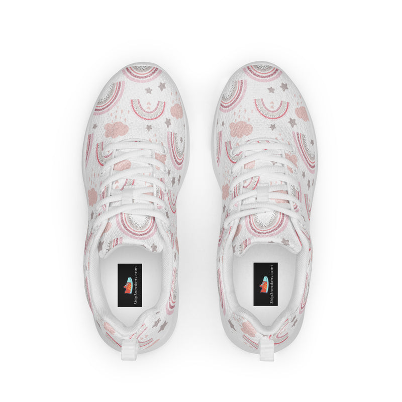 Pink Boho Arch Athletic #33 - Back View | HA!LO Canvas Sneakers