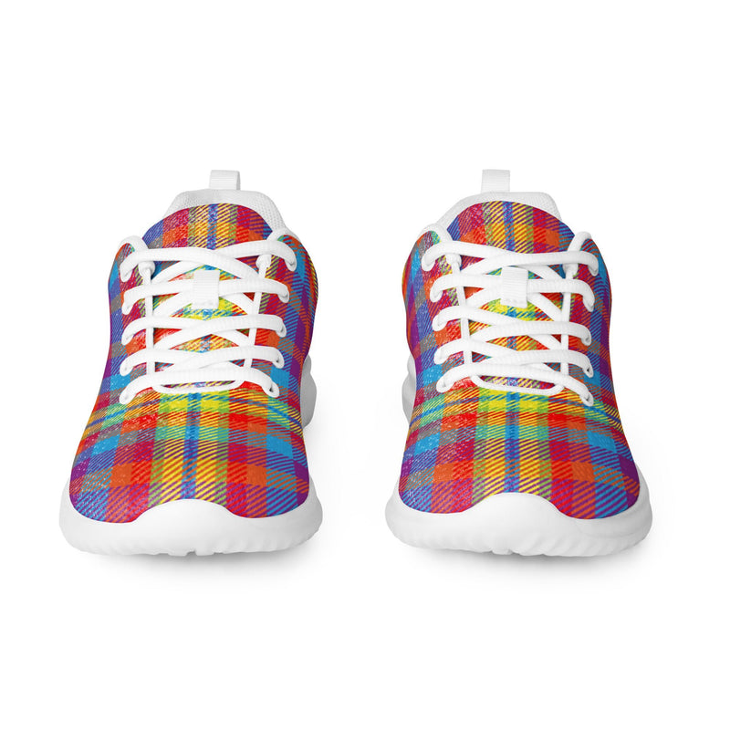 Rainbow Madras Athletic #46 - Front View | HA!LO Canvas Sneakers
