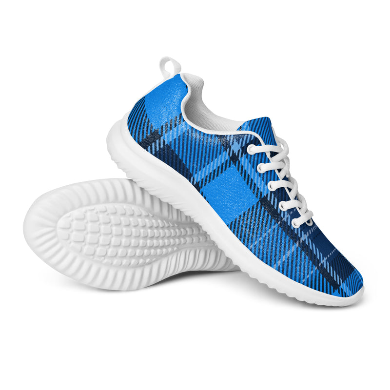 Royal Blue Plaid Athletic #49 - Canvas High Top Sneakers | HA!LO
