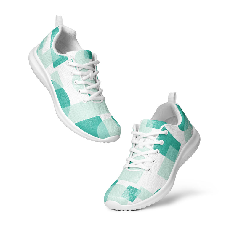 Mint Abstract Block Athletic #50 - Top Down View | HA!LO Canvas Sneakers