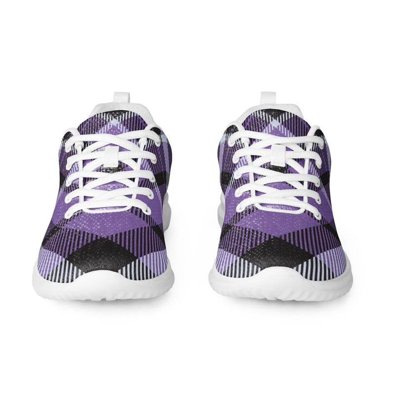 Purple Buffalo Check Athletic #51 - Front View | HA!LO Canvas Sneakers