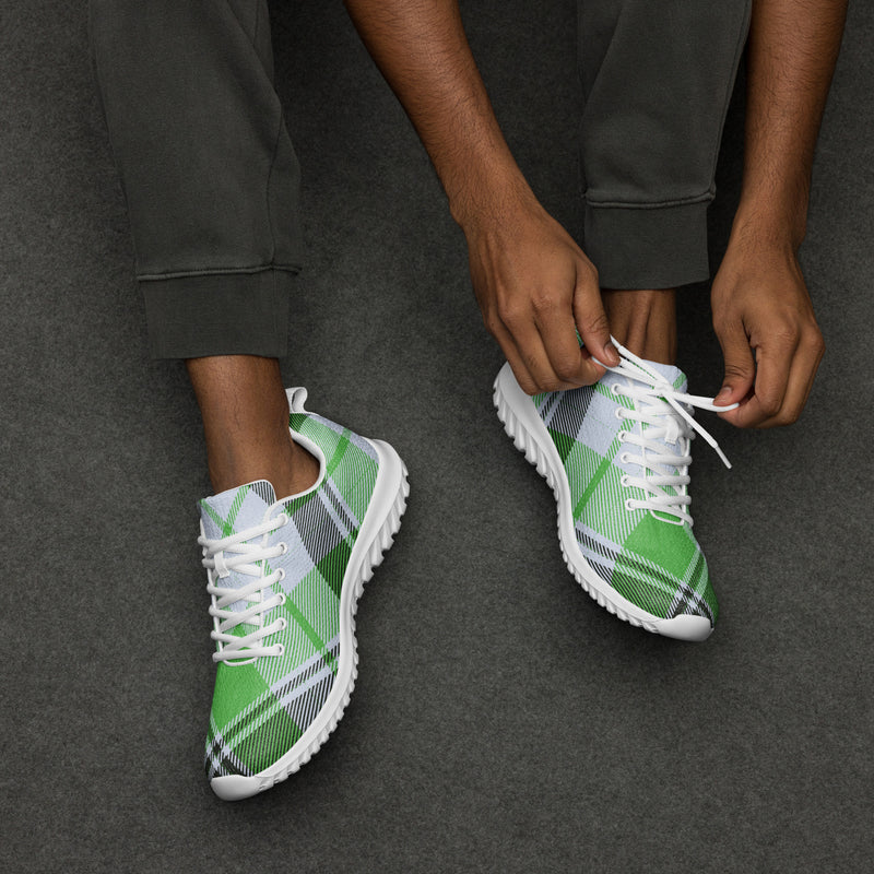 Green Tartan Athletic #53 - Opposite Side | HA!LO Canvas Sneakers