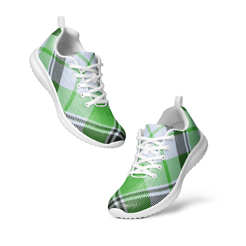 Green Tartan Athletic #53 - Top Down View | HA!LO Canvas Sneakers