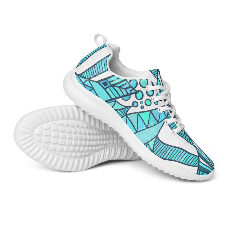 Teal Doodle Athletic #57 - Canvas High Top Sneakers | HA!LO