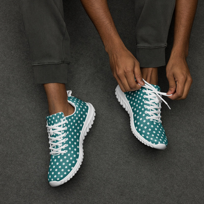 Teal Polka Large Athletic #65 - Opposite Side | HA!LO Canvas Sneakers
