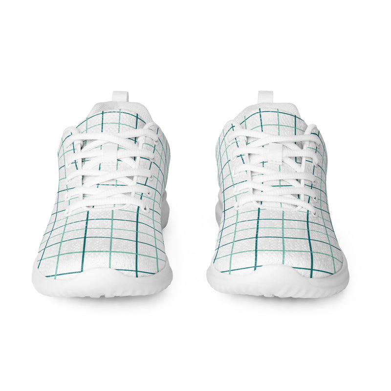 Teal Grid Athletic #66 - Front View | HA!LO Canvas Sneakers