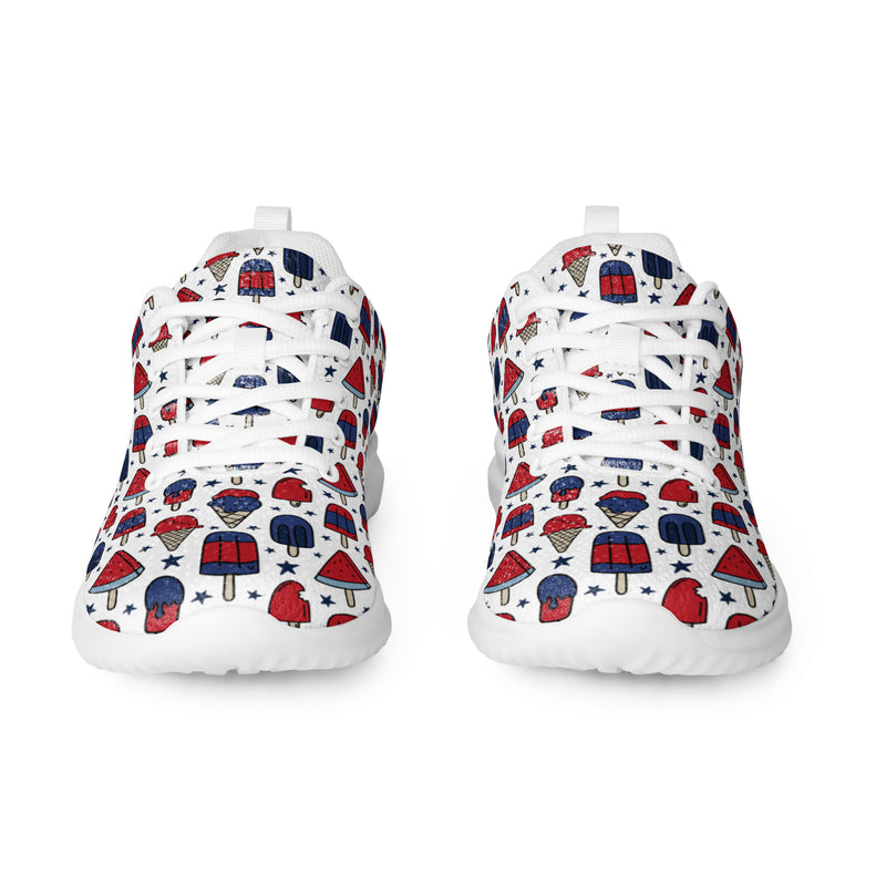 Navy Fruit Dot Athletic #74 - Front View | HA!LO Canvas Sneakers