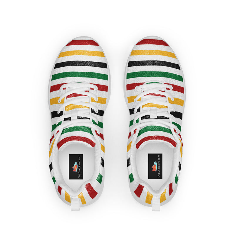 Holiday Stripe Athletic #82 - Back View | HA!LO Canvas Sneakers