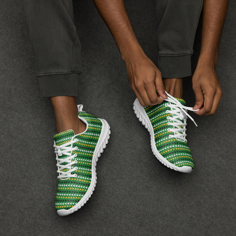 Green Knit Stripe Athletic #86 - Opposite Side | HA!LO Canvas Sneakers