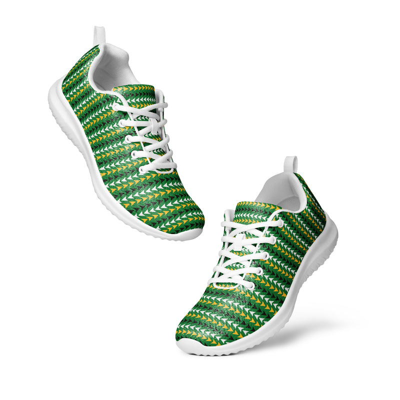 Green Knit Stripe Athletic #86 - Top Down View | HA!LO Canvas Sneakers