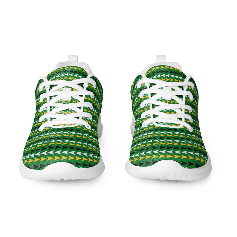 Green Knit Stripe Athletic #86 - Front View | HA!LO Canvas Sneakers