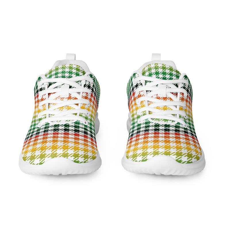 Rainbow Gingham Athletic #88 - Front View | HA!LO Canvas Sneakers