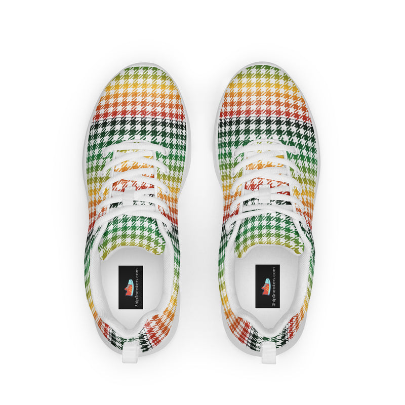 Rainbow Gingham Athletic #88 - Back View | HA!LO Canvas Sneakers