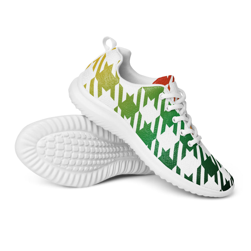 Green Abstract Leaf Athletic #80 - Canvas High Top Sneakers | HA!LO