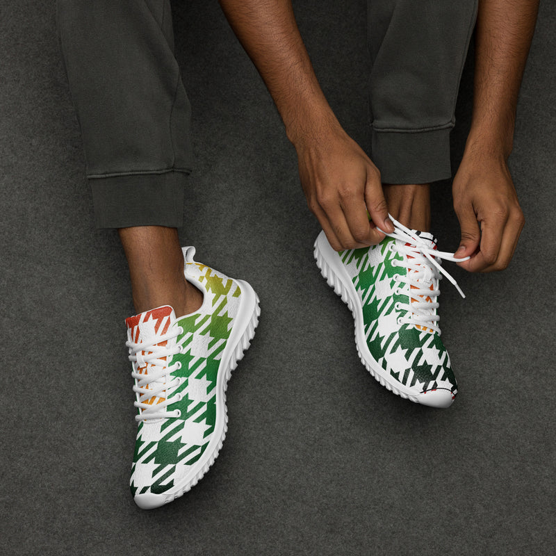 Green Abstract Leaf Athletic #80 - Opposite Side | HA!LO Canvas Sneakers