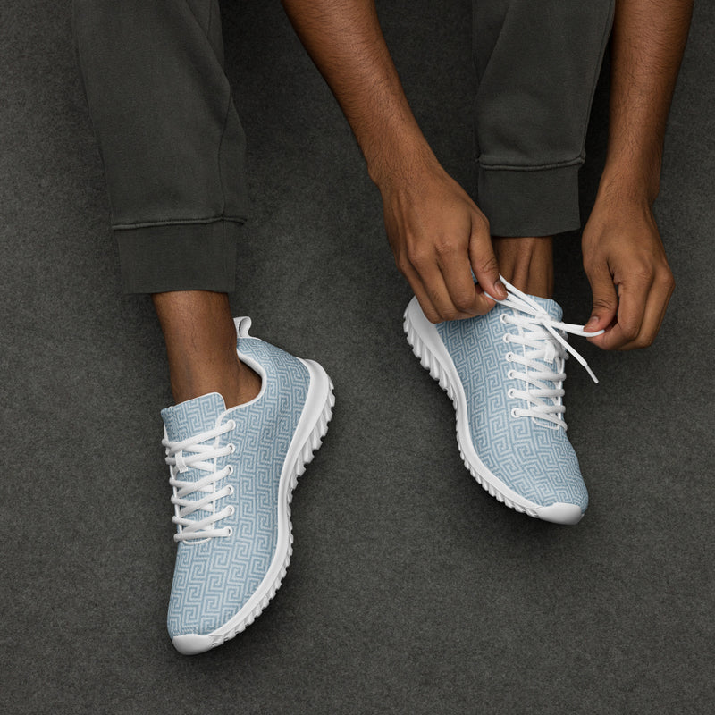 Blue Herringbone Athletic #90 - Opposite Side | HA!LO Canvas Sneakers