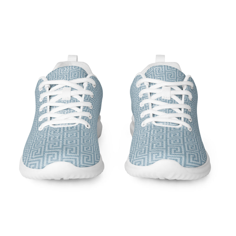 Blue Herringbone Athletic #90 - Front View | HA!LO Canvas Sneakers