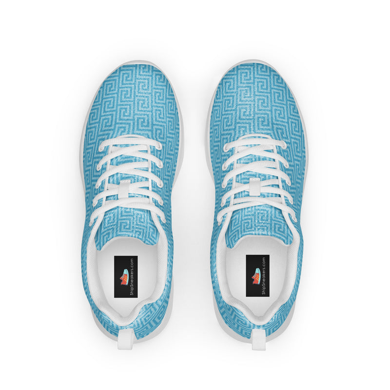 Sky Blue Weave Athletic #93 - Back View | HA!LO Canvas Sneakers