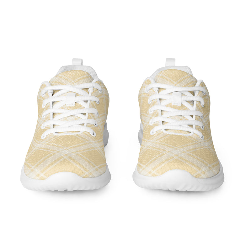 Cream Grid Athletic #97 - Front View | HA!LO Canvas Sneakers