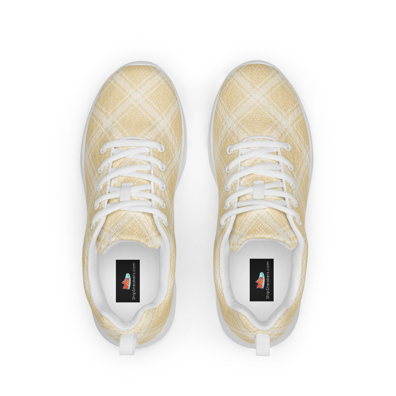 Cream Grid Athletic #97 - Back View | HA!LO Canvas Sneakers