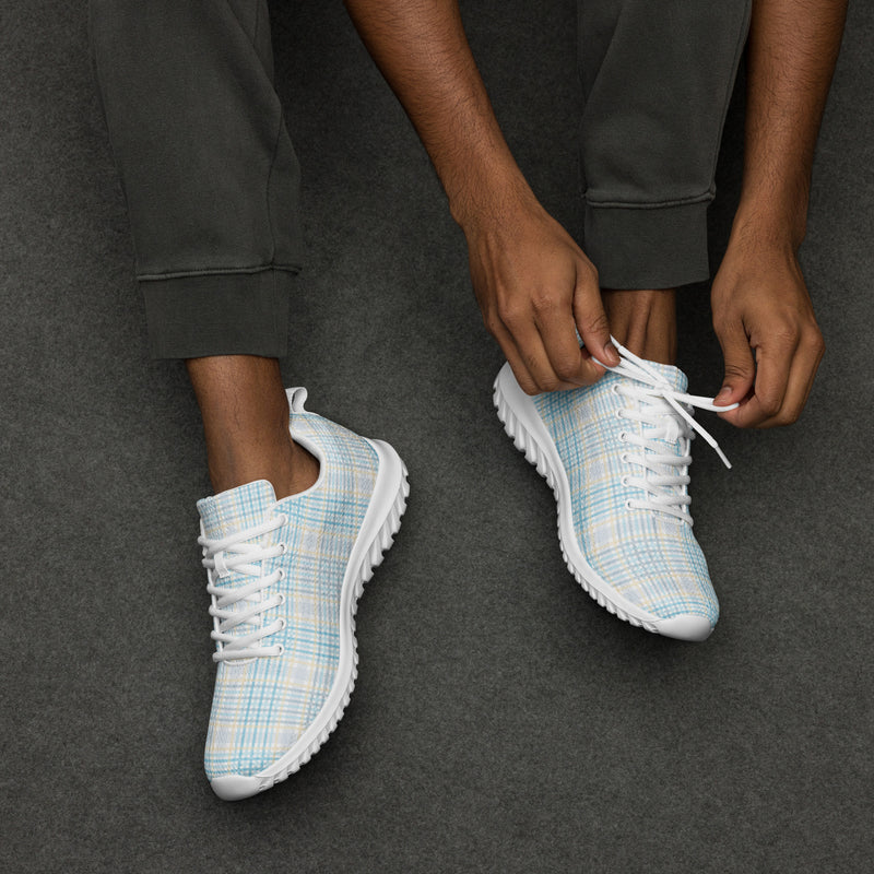Ice Blue Grid Athletic #98 - Opposite Side | HA!LO Canvas Sneakers