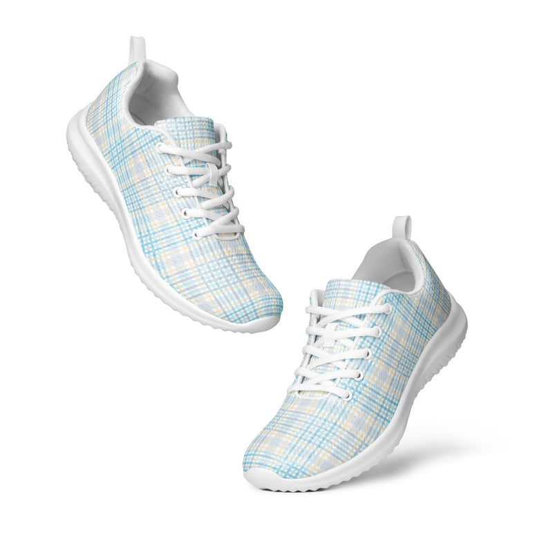 Ice Blue Grid Athletic #98 - Top Down View | HA!LO Canvas Sneakers