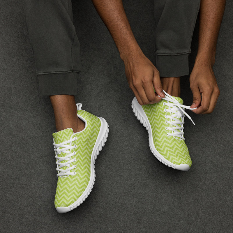 Lime Chevron Athletic #103 - Opposite Side | HA!LO Canvas Sneakers