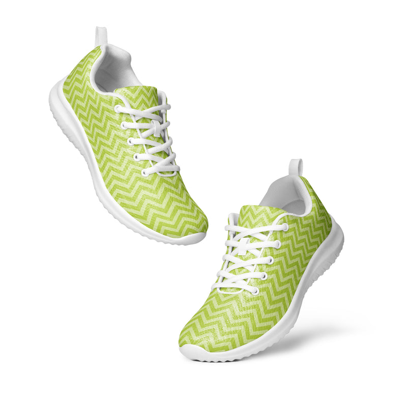 Lime Chevron Athletic #103 - Top Down View | HA!LO Canvas Sneakers