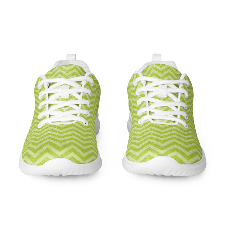 Lime Chevron Athletic #103 - Front View | HA!LO Canvas Sneakers