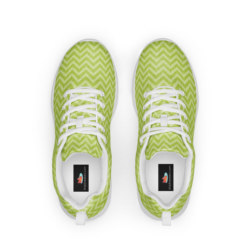 Lime Chevron Athletic #103 - Back View | HA!LO Canvas Sneakers
